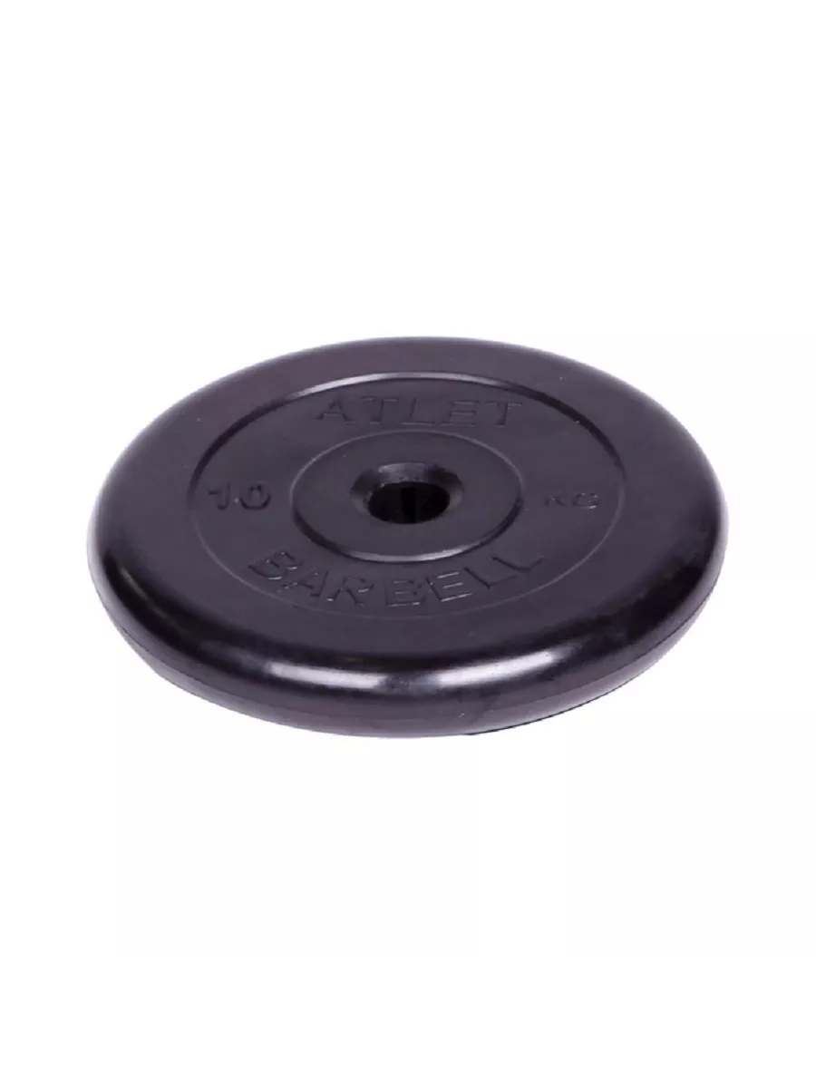 D 31 мм чёрный 10,0 кг Atlet MbBarbell Диск обрезиненный - фото 3