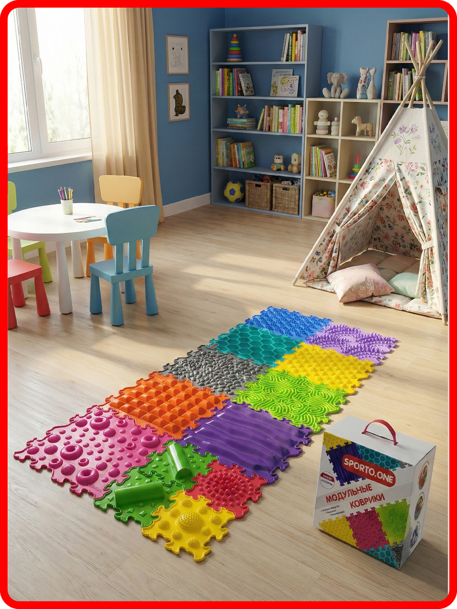 Коврик-пазл SPORTO.ONE Ассорти 75 x 75 см 16 шт. - фото 7