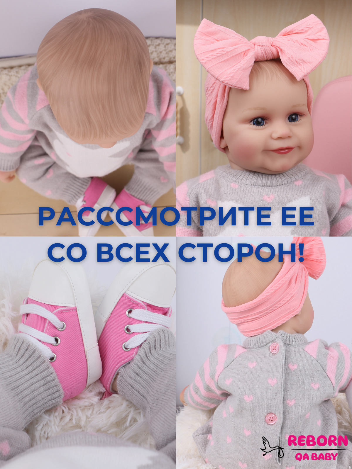 Кукла классическая QA BABY Реборн говорящая мягкая высота 45 см KD18934 - фото 7