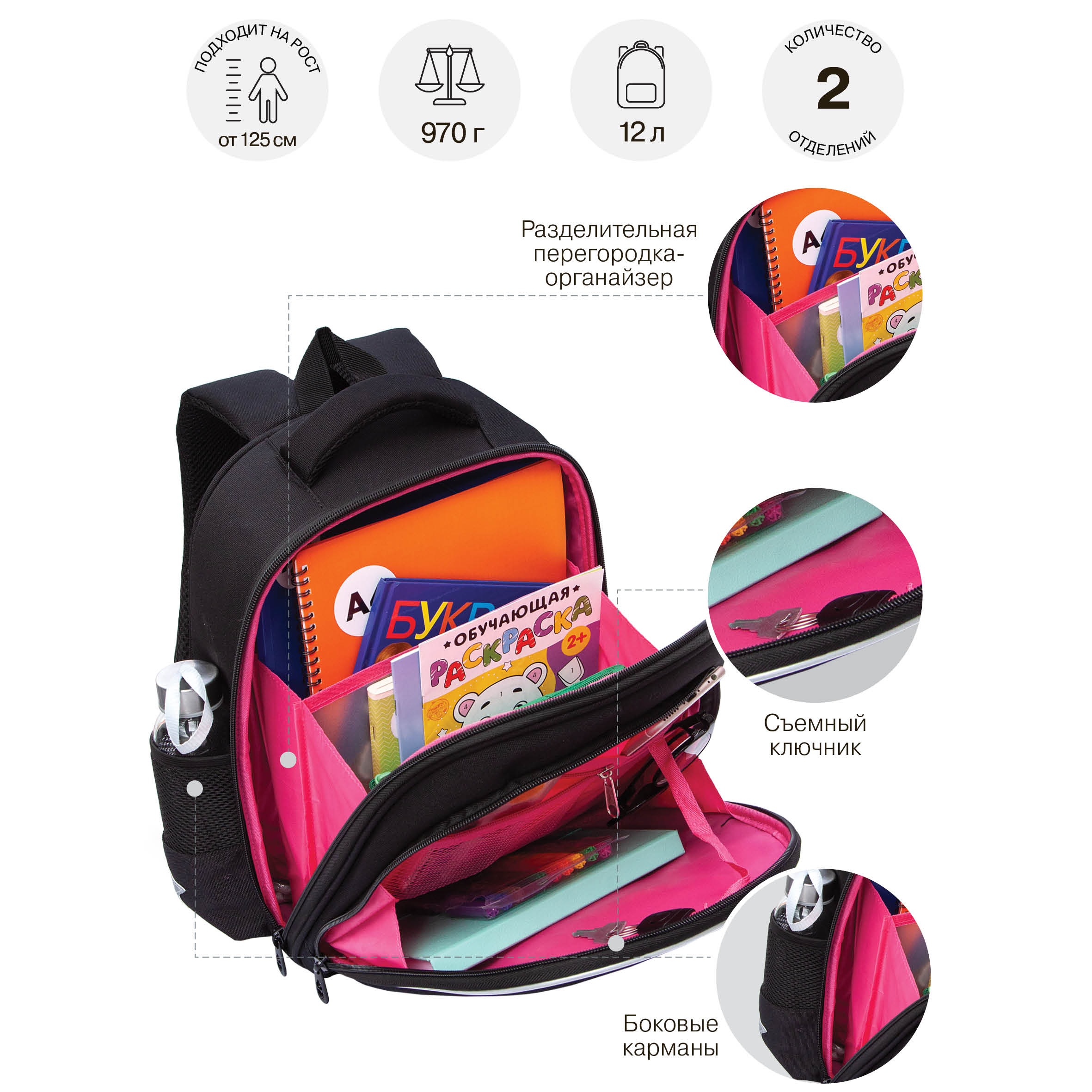 Ранец Grizzly для девочки - фото 9