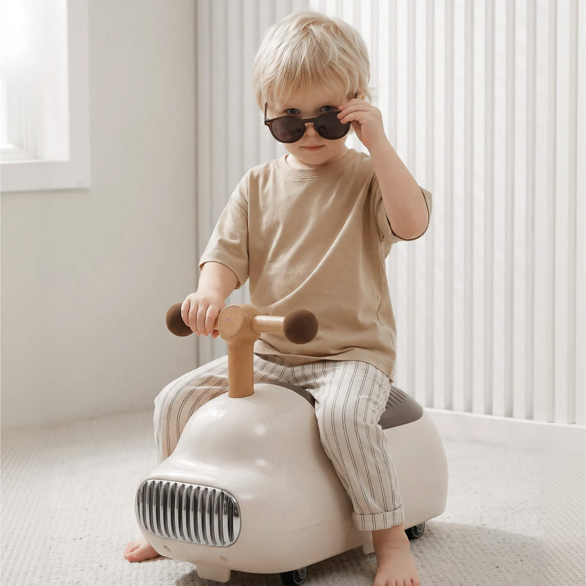 Пушкар UNIX Kids каталка детская бибикар коричневый - фото 10