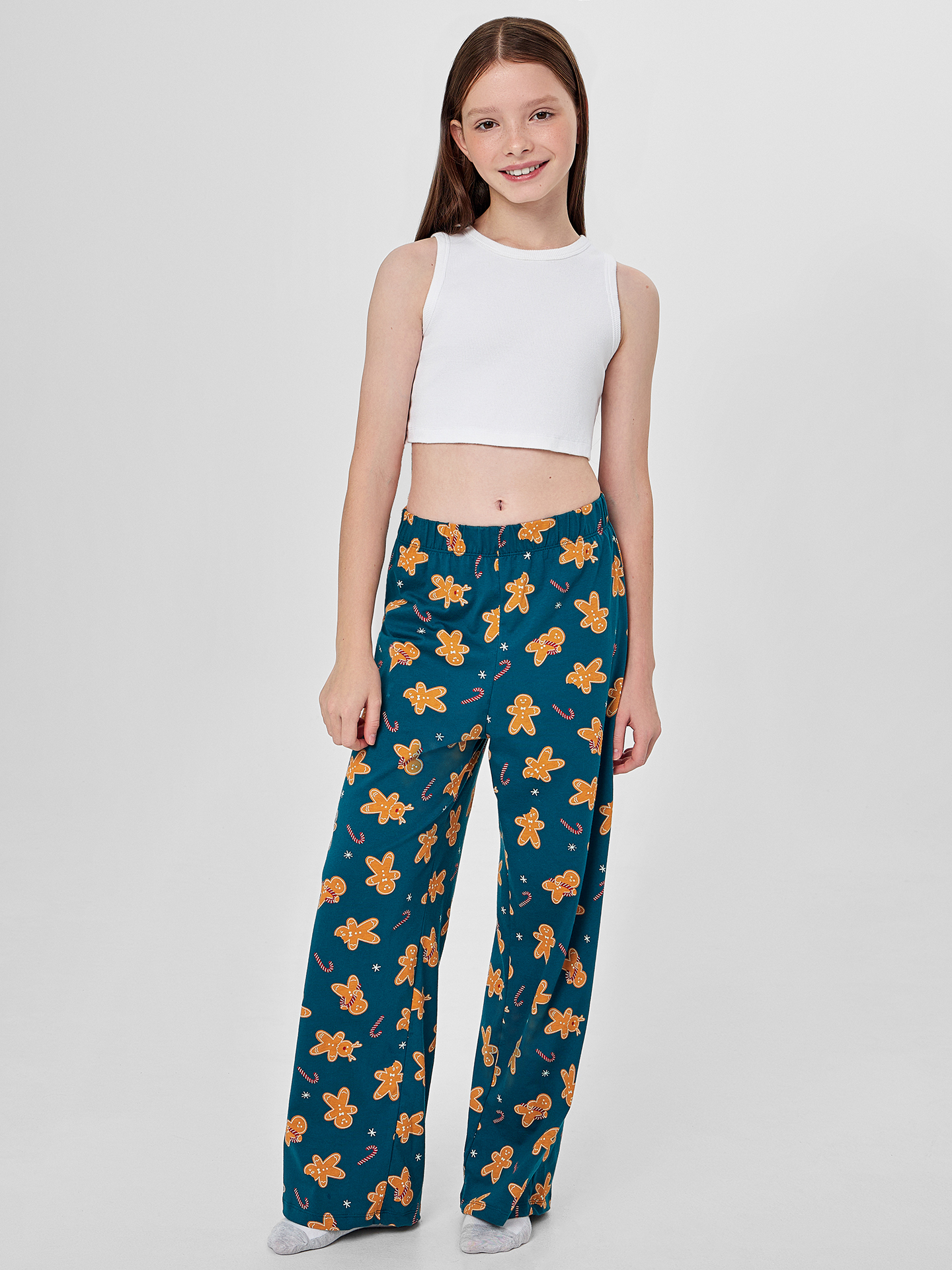 Брюки Mark Formelle (Марк Формэль) 587001/праздничные печеньки на зеленом - фото 3