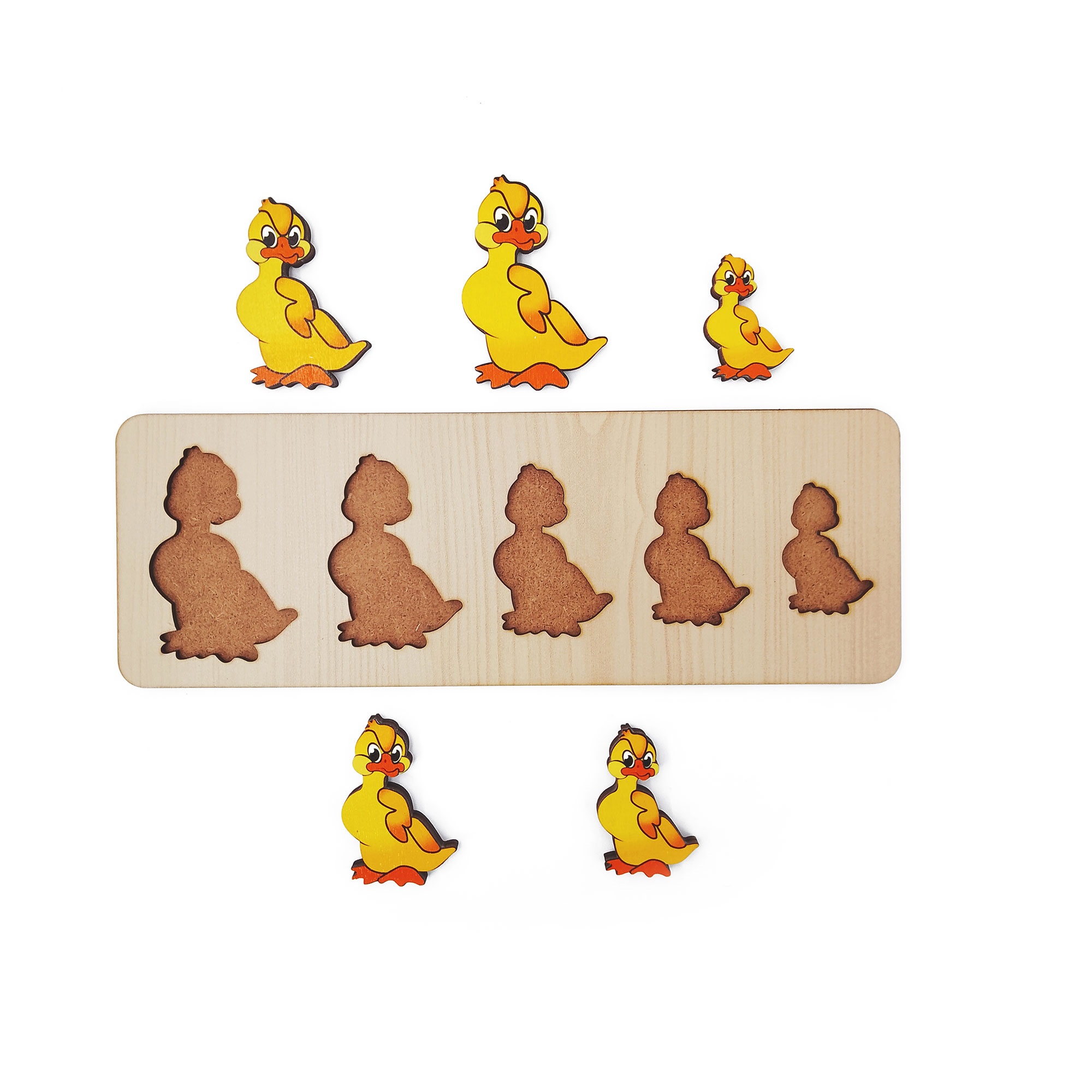 Игрушка Нескучные игры рамка-вкладыш Монтессори Утята - фото 3