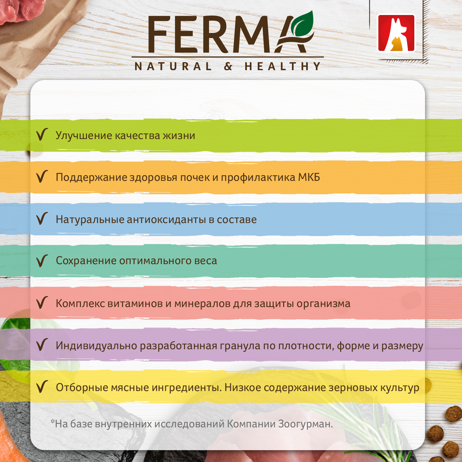 Корм сухой Зоогурман Полнорационный для котов и кошек Ferma Adult 7+ Телятина с Уткой 1.5 кг - фото 5