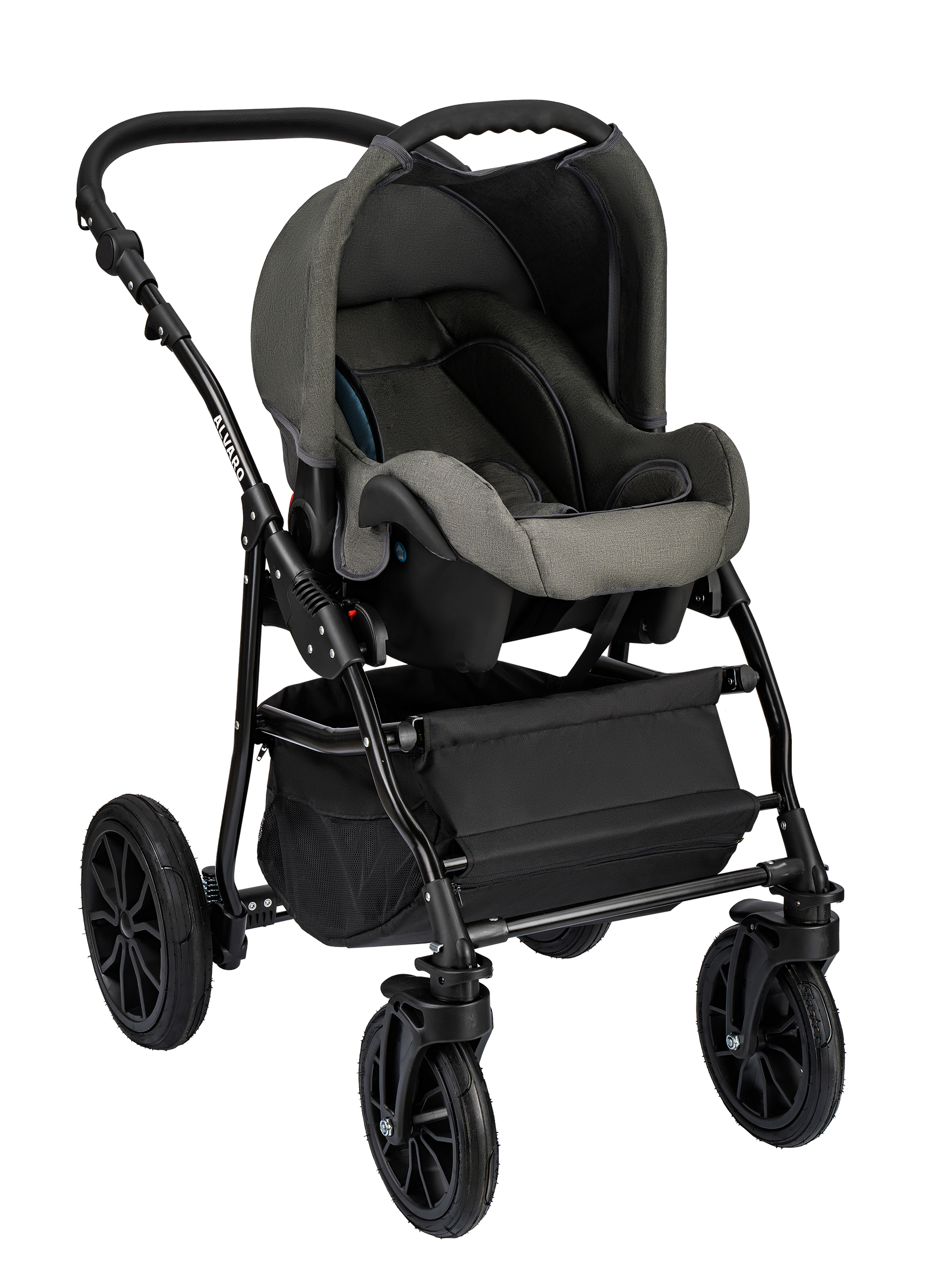 Коляска 3в1 alis Alvaro F 10 серый-шалфей - фото 7