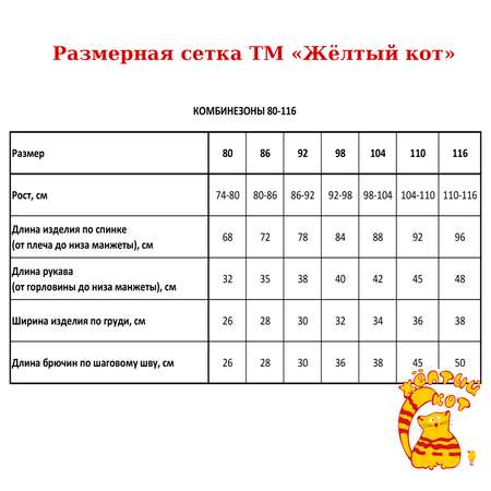 Комбинезон Желтый кот