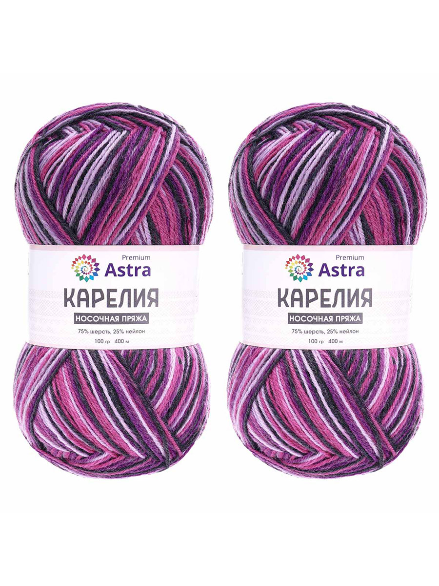 Пряжа для вязания носочная Astra Premium 100г 400м 2шт - фото 8