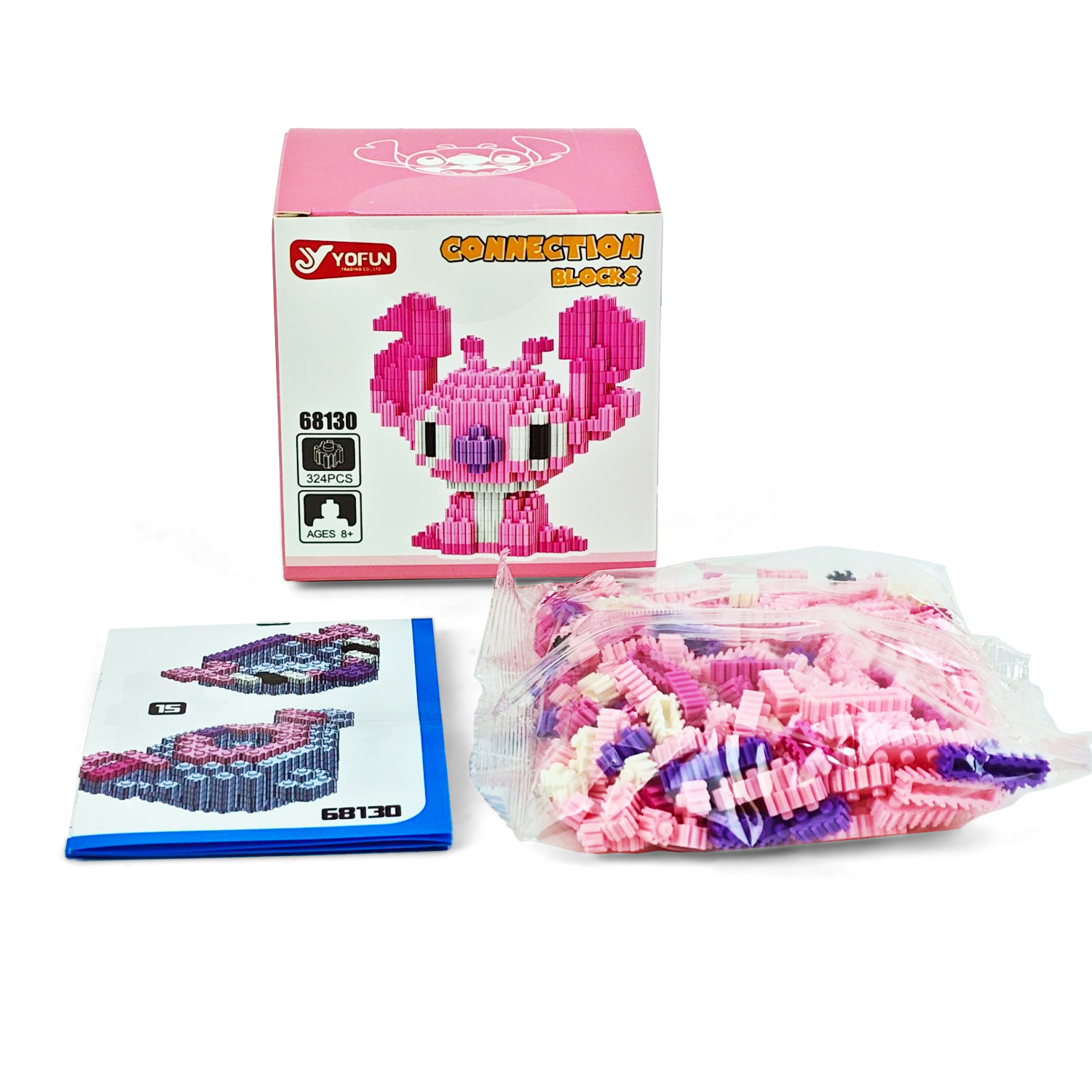 Конструктор Стич розовый 324 дет. - фото 2