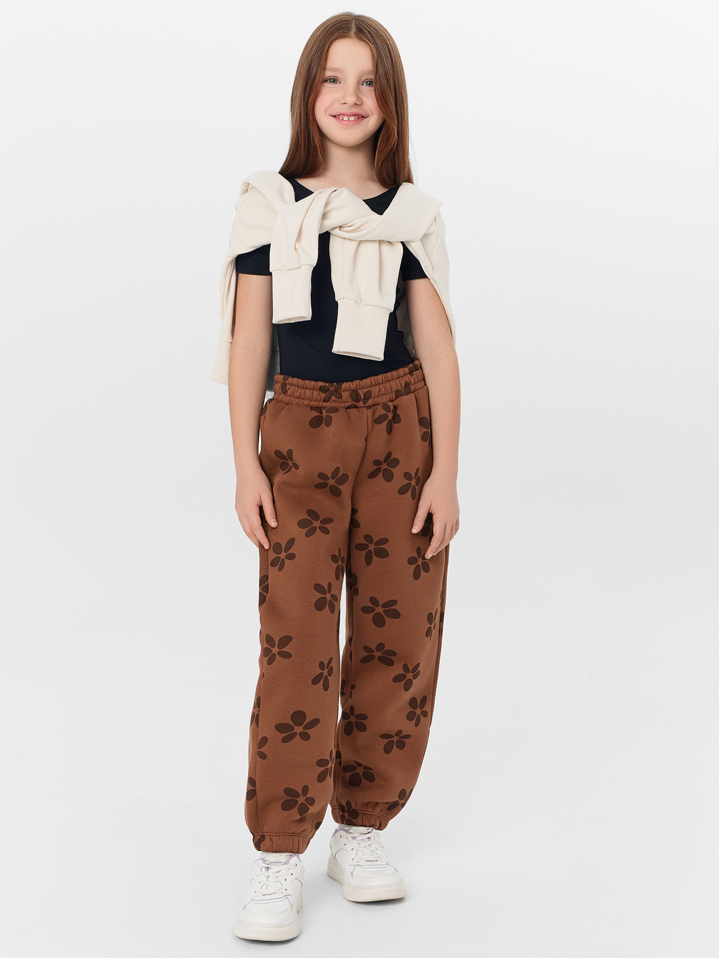 Брюки Mark Formelle (Марк Формэль) 187770/цветочки на коричневом - фото 4