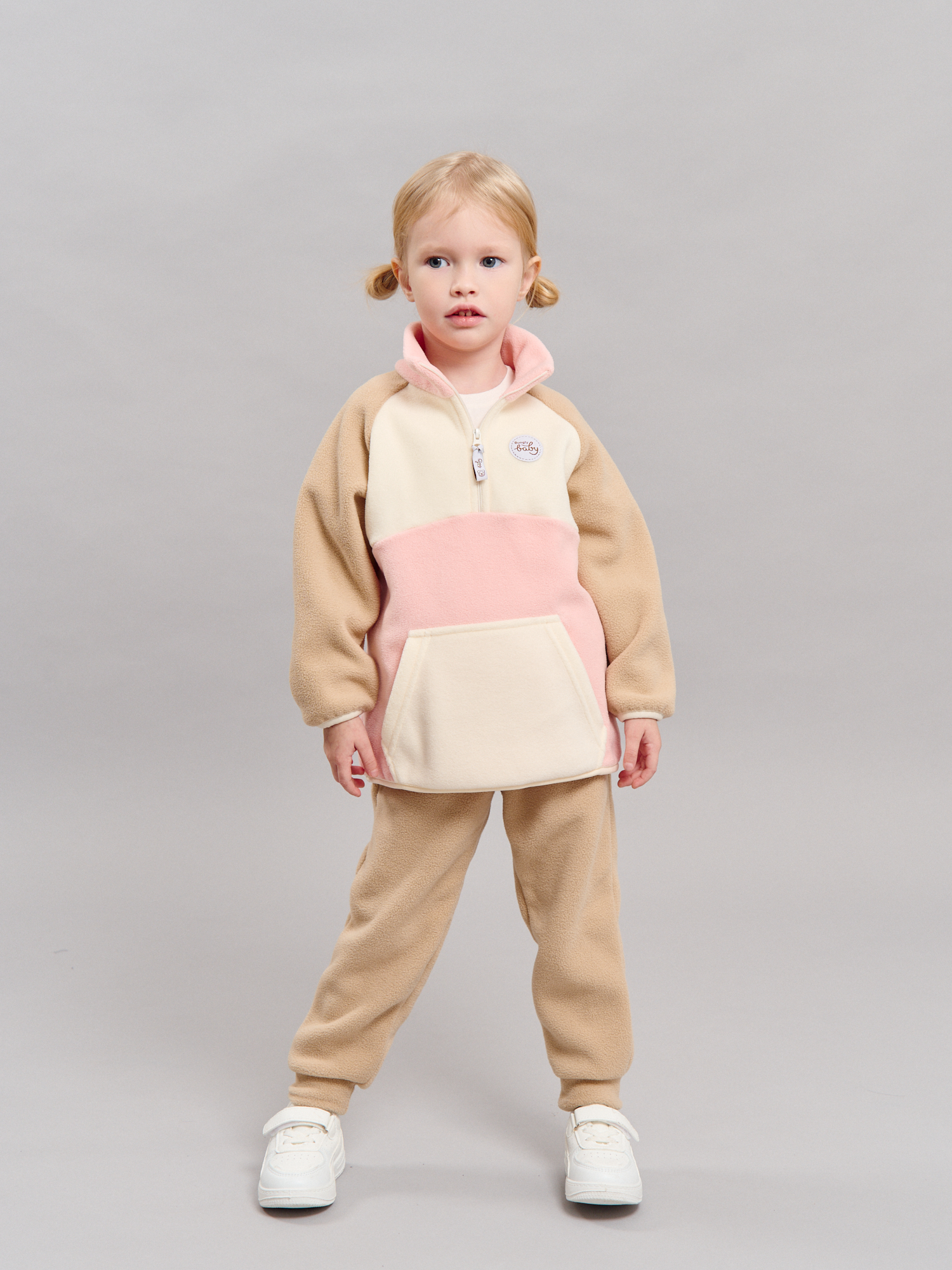 Изображение товара Детский спортивный костюм BUNGLY 92 для девочек флис колор-блок