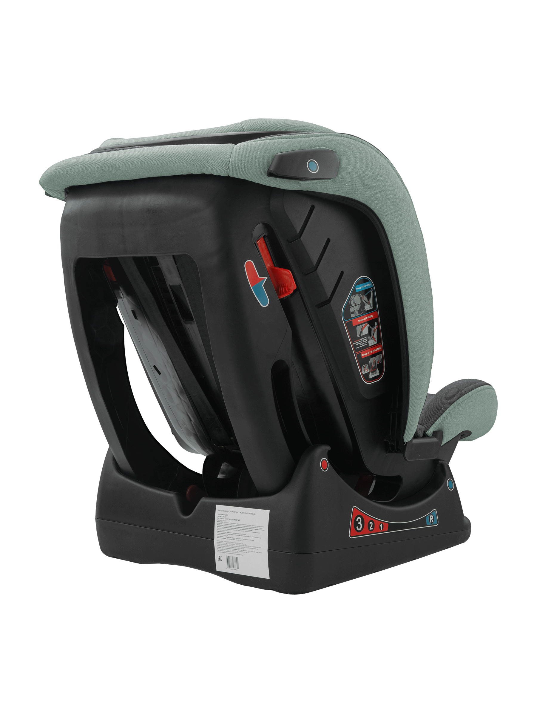 Автокресло Indigo Reflex зеленый-серый 0+/1/2/3 (0-36 кг) - фото 15