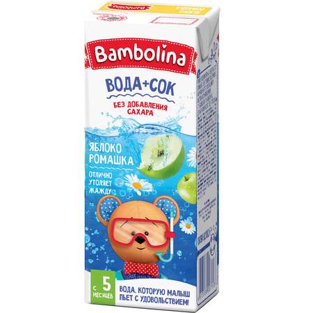 Вода Cок Bambolina яблоко-ромашка 200мл с 5месяцев
