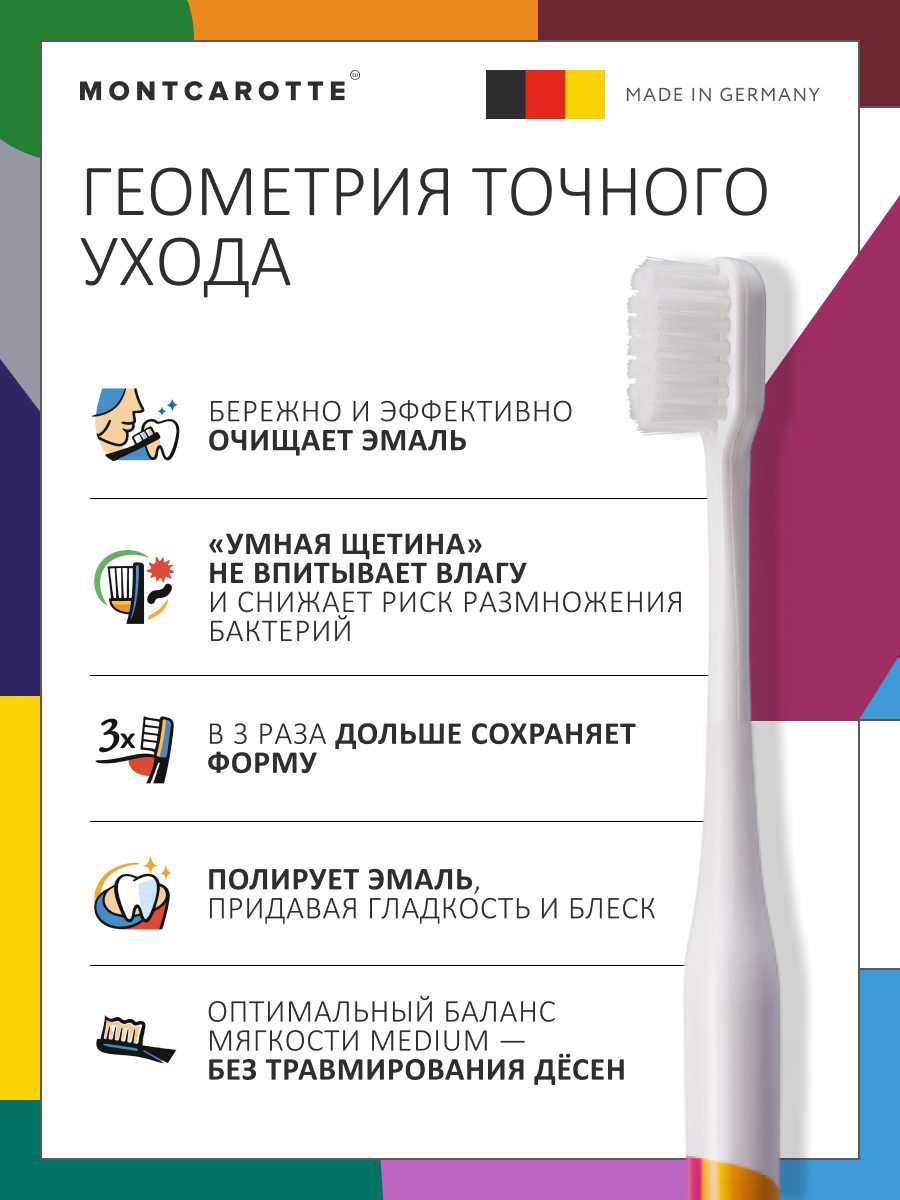 Зубная щетка классическая Montcarotte от 12 лет 1 шт. - фото 2