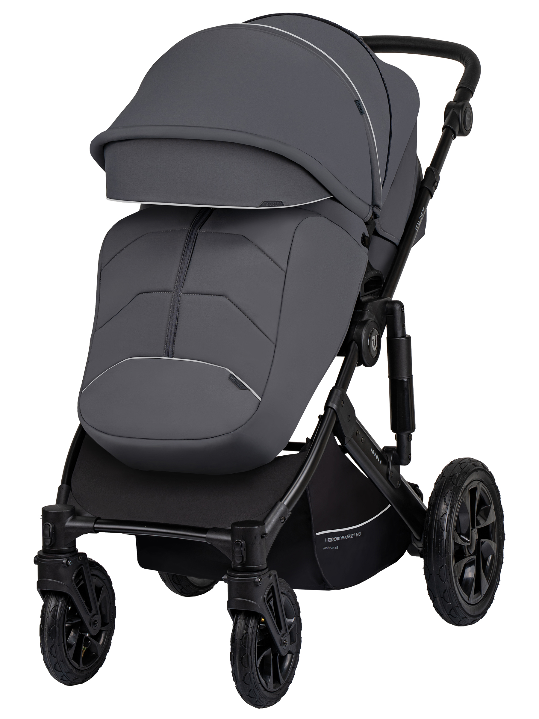 Коляска 3в1 JOVOLA Swift Plus темно-серый - фото 10
