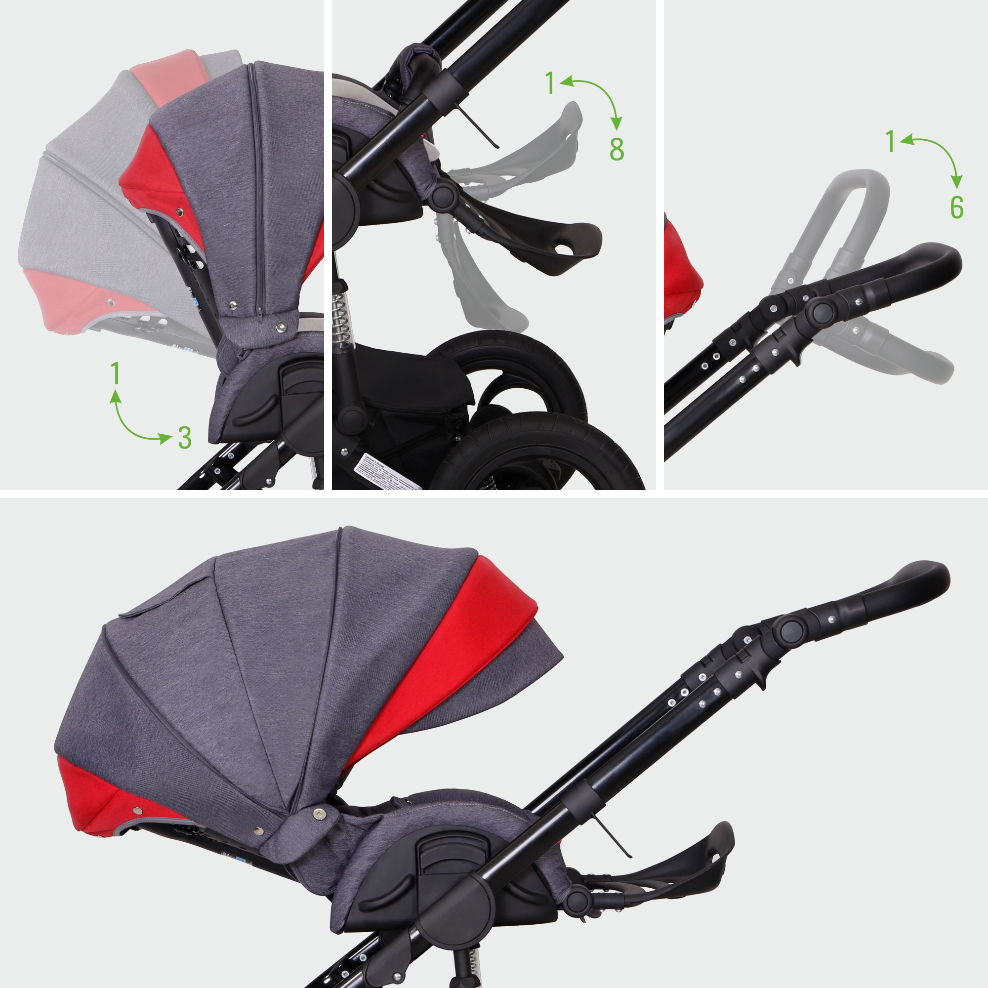 Коляска 2в1 SIGER Alba серый - фото 21