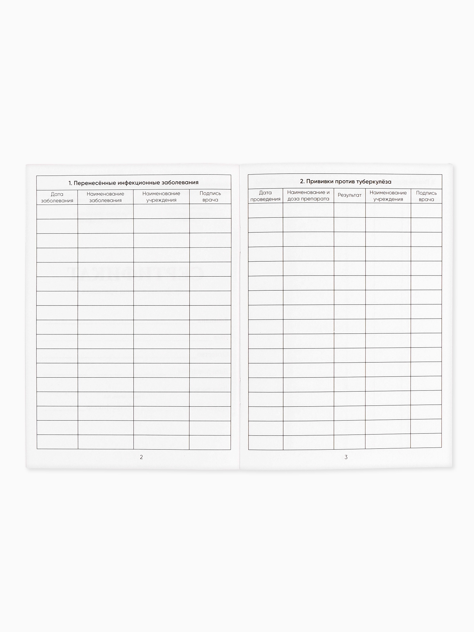 Сертификат ArtFox о профилактических прививках А6 24 страницы Мальчик - фото 4