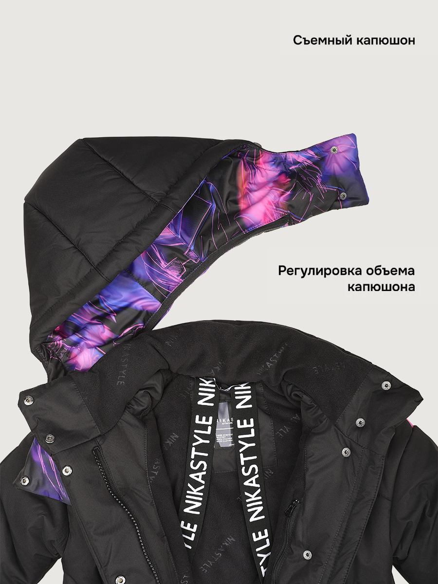 Пальто NIKASTYLE 6з9425 черный/фуксия - фото 14