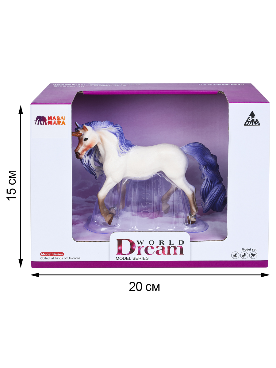 Фигурка Masai Mara Белый единорог с синей гривой - фото 8