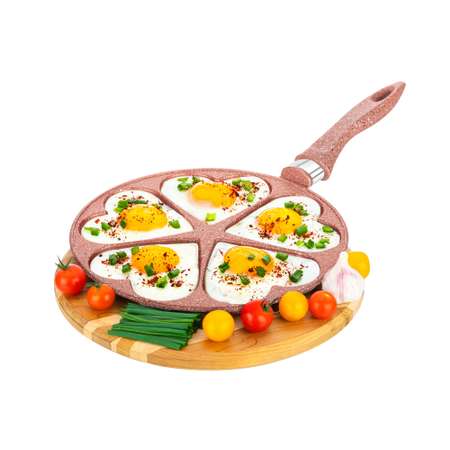 Сковорода для оладий Elan Gallery 26 см Гармония вкуса. Бронза сердце. Несъёмная ручка