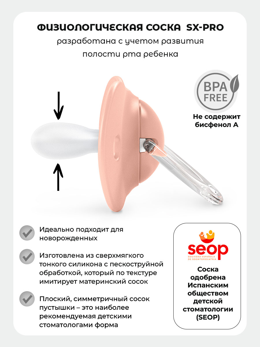 Пустышка Suavinex силикон ортодонтическая от 0 мес. 2 шт. - фото 2