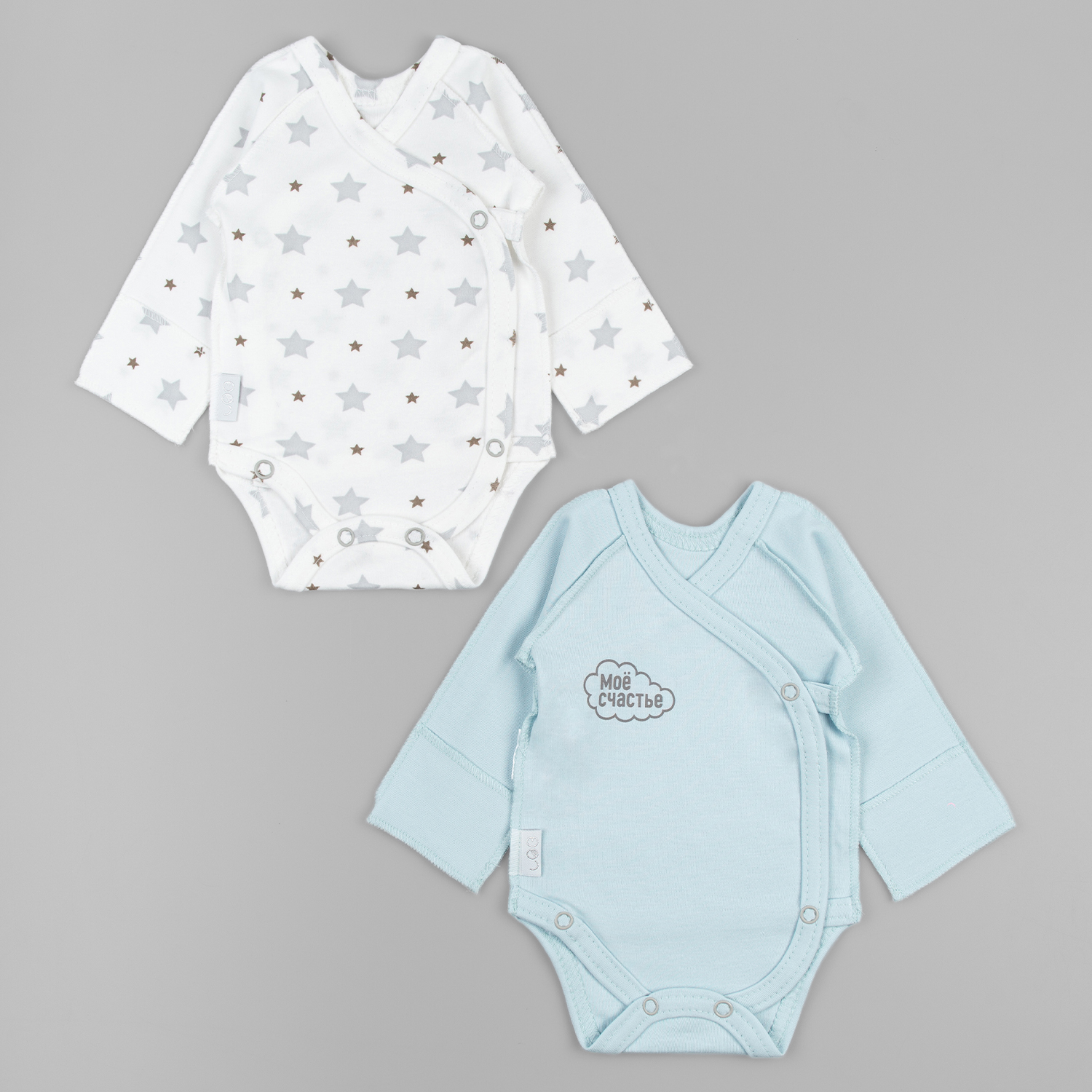 Боди 2 шт LEO 1001А-14_белый/голубой - фото 4