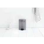 Бак мусорный Brabantia NewIcon с педалью платиновый 5л 112683