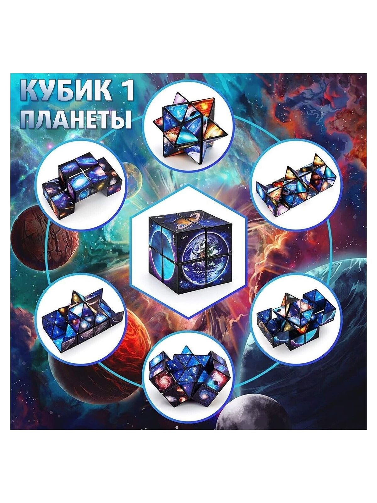Игрушка-антистресс S+S фиджет Планеты и Галактика 2в1 - фото 3