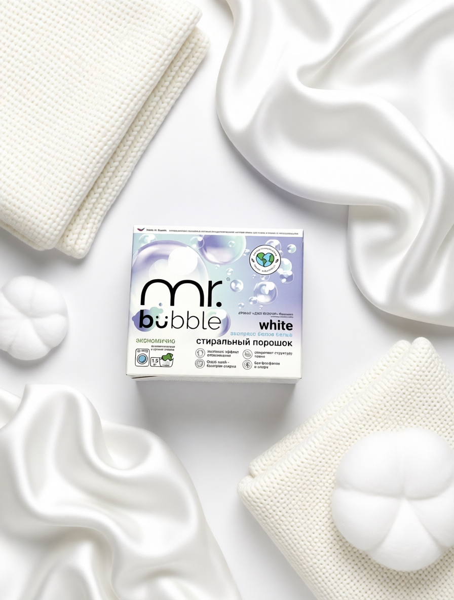 Стиральный порошок mr.bubble fresh mr.bubble white 1.5 кг 1 шт. 1 упак. - фото 2