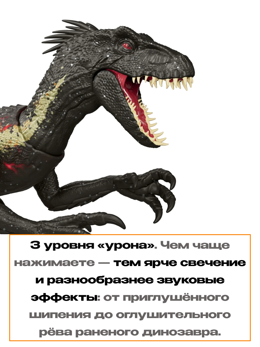 Фигурка Jurassic World Динозавр рычащий Индораптор - фото 6