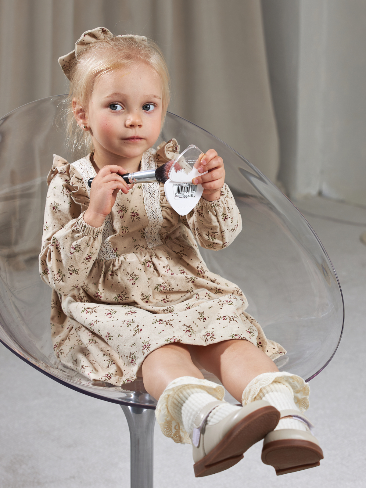 Платье MOUN платье_фланель/кружево_букет/беж - фото 13