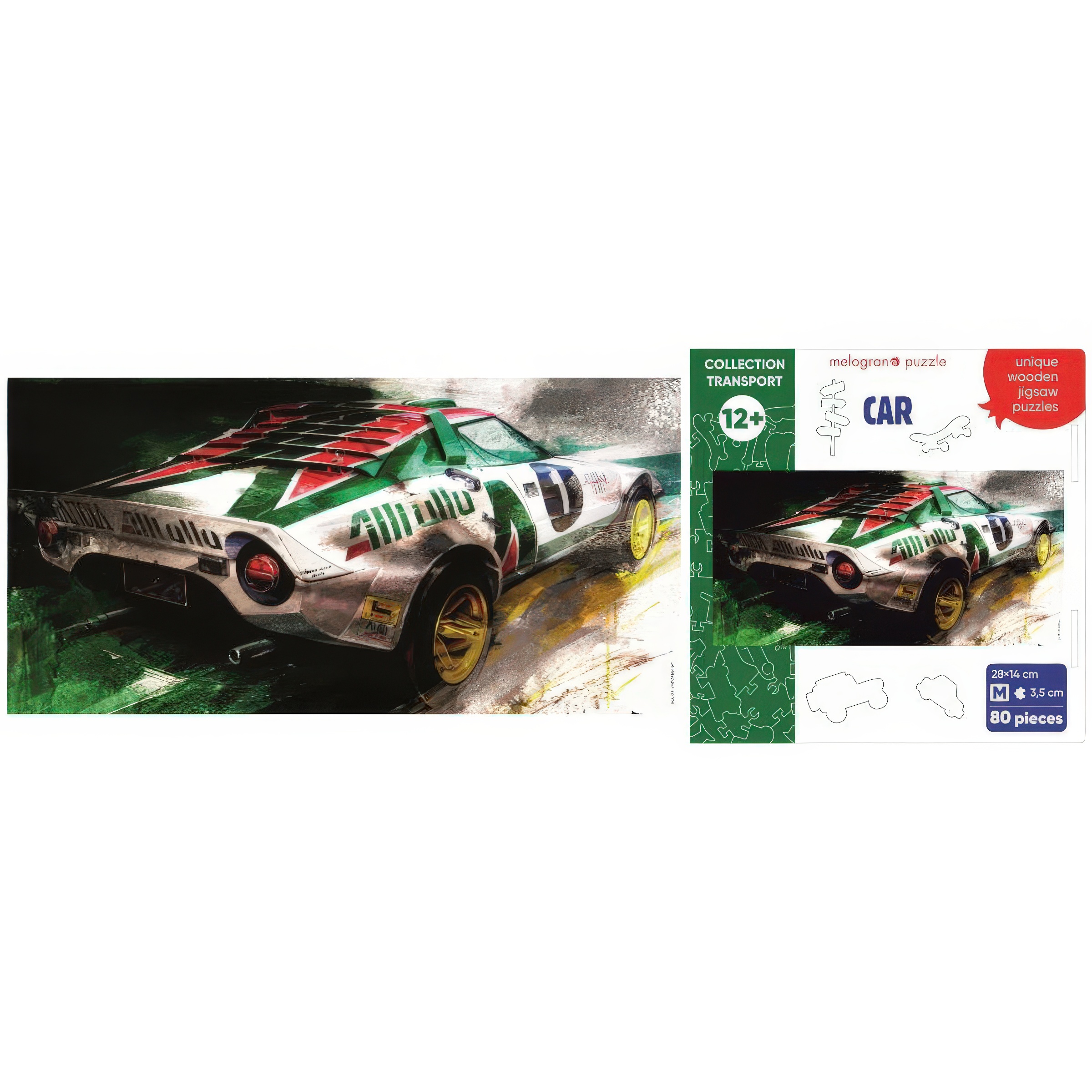 Пазл 1TOY Гоночный автомобиль белый деревянный - фото 4