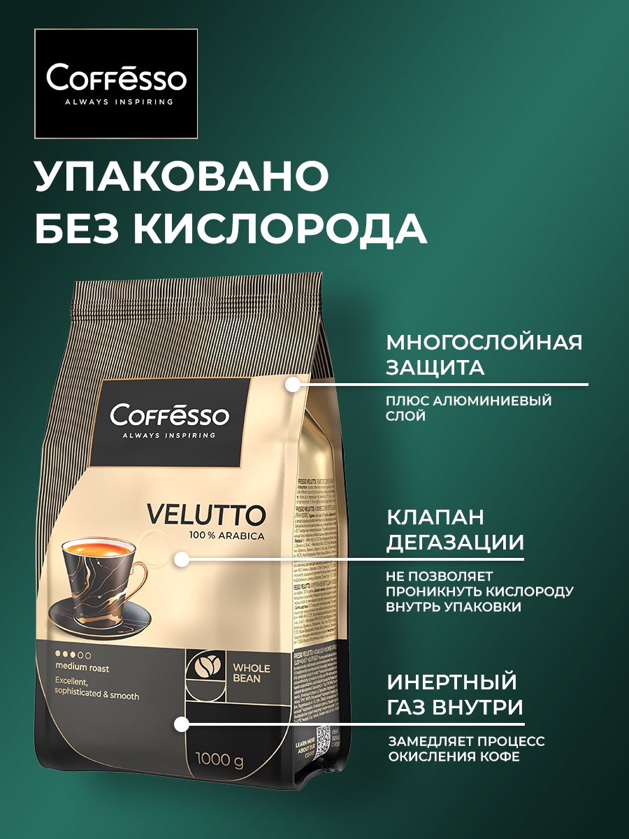 Кофе в зернах Coffesso VELUTTO - фото 6