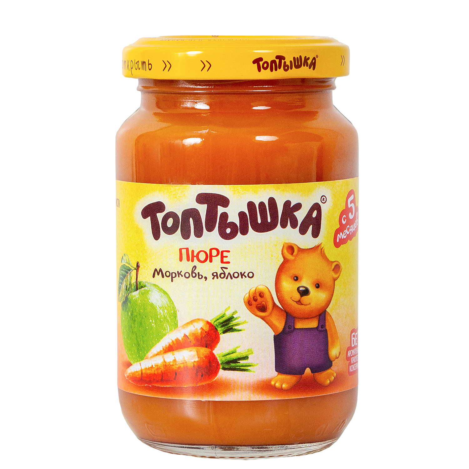 Пюре Топтышка Морковь-яблоко с 5 мес 190 г - фото 1