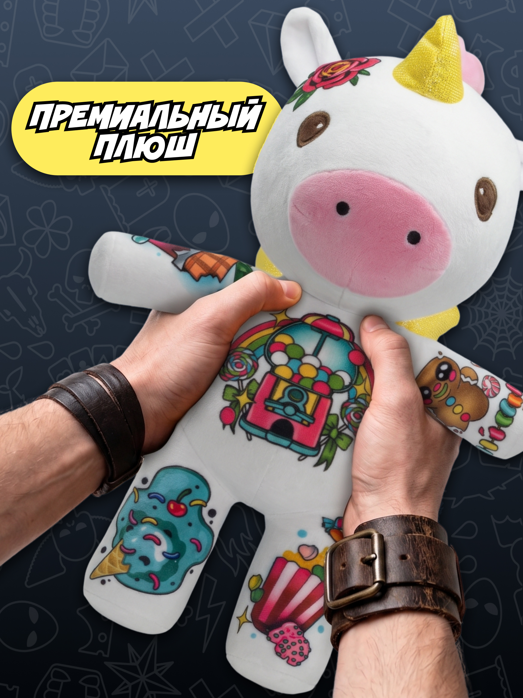 Мягкая игрушка Tattoo Zoo Единорог Кэнди 38 см - фото 2