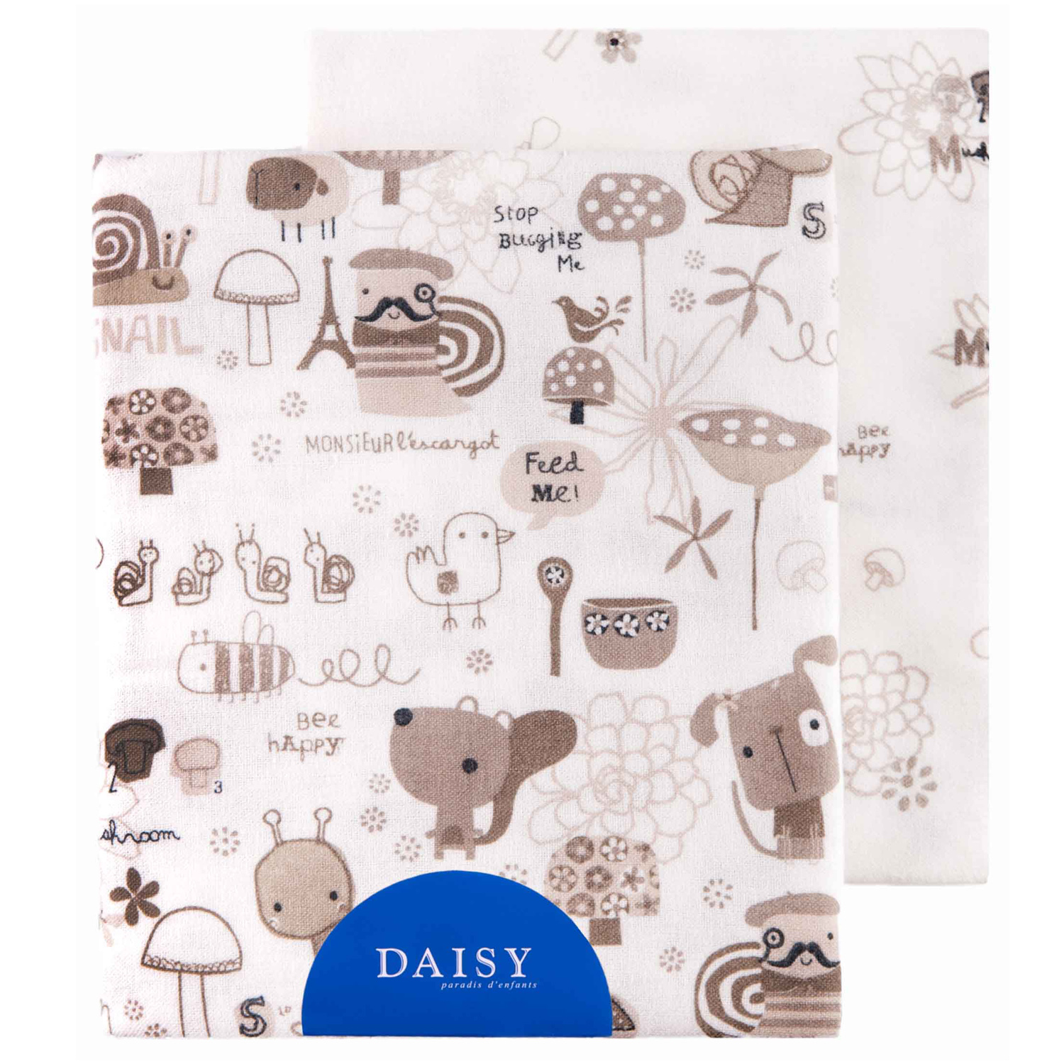 Пелёнка Daisy Улитки фланель 90х145 см 2 шт. - фото 1