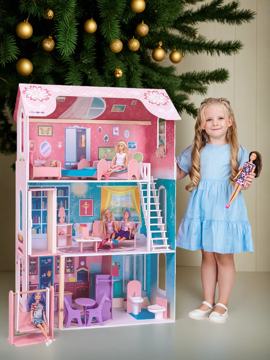 Домик для кукол PAREMO 121 см с мебелью PD315-01 - фото 2