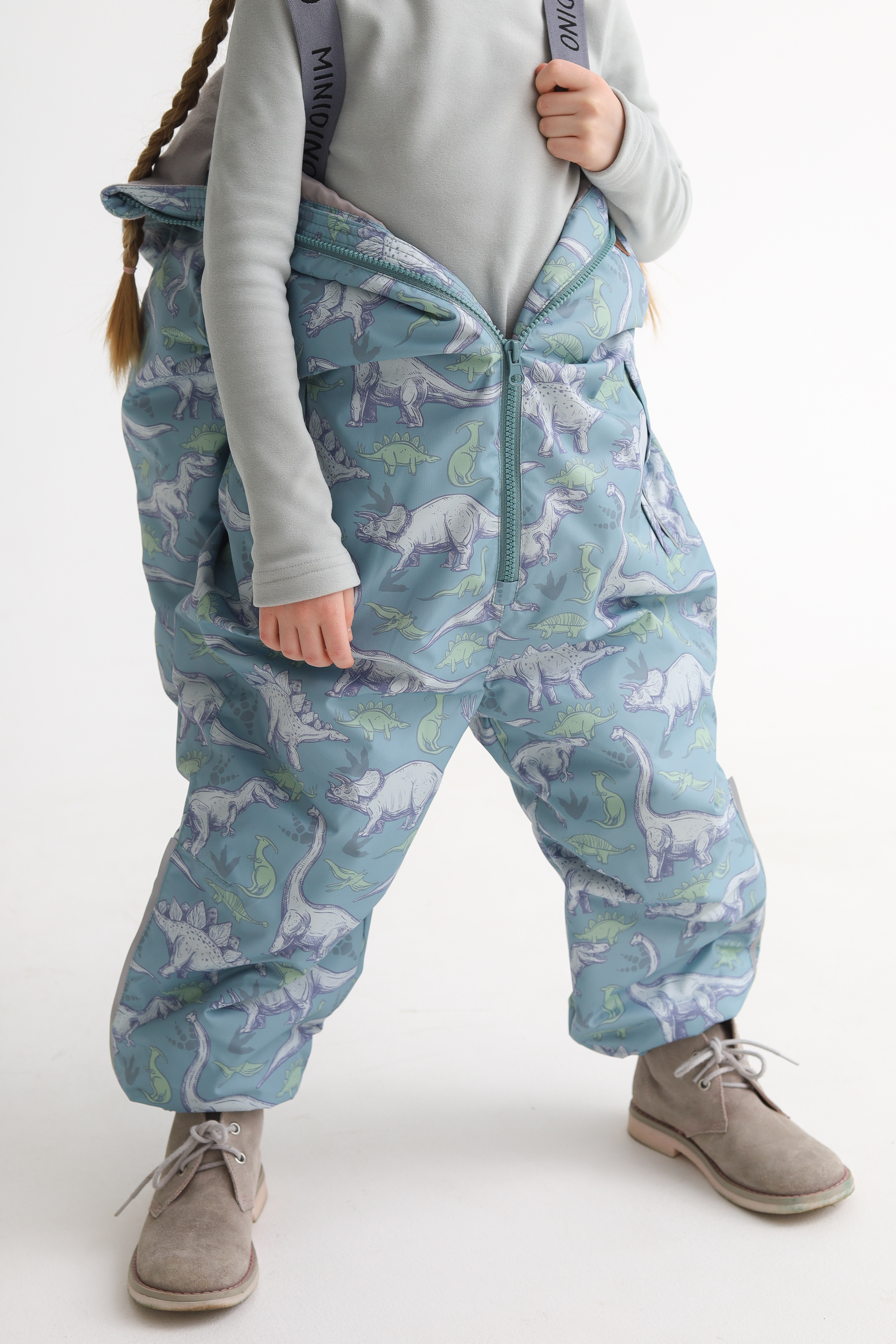 Комбинезон MINIDINO В-КОМ-017/ДКомбинезон демисезонный Minimal принт динозавры васаби - фото 3