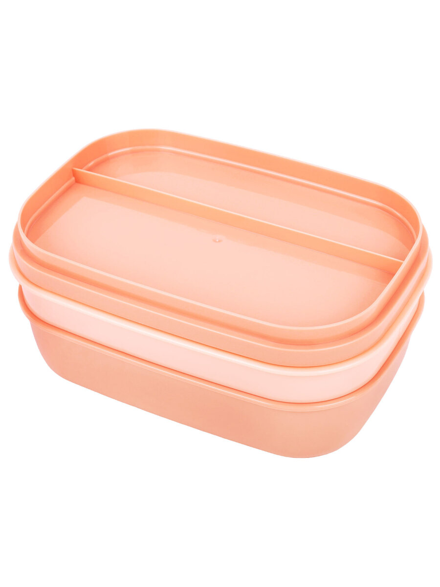 Ланч-бокс Joylux контейнер для еды с 8 отделениями и приборами 1,9 л 3 уровня 10х21х14 см - фото 15