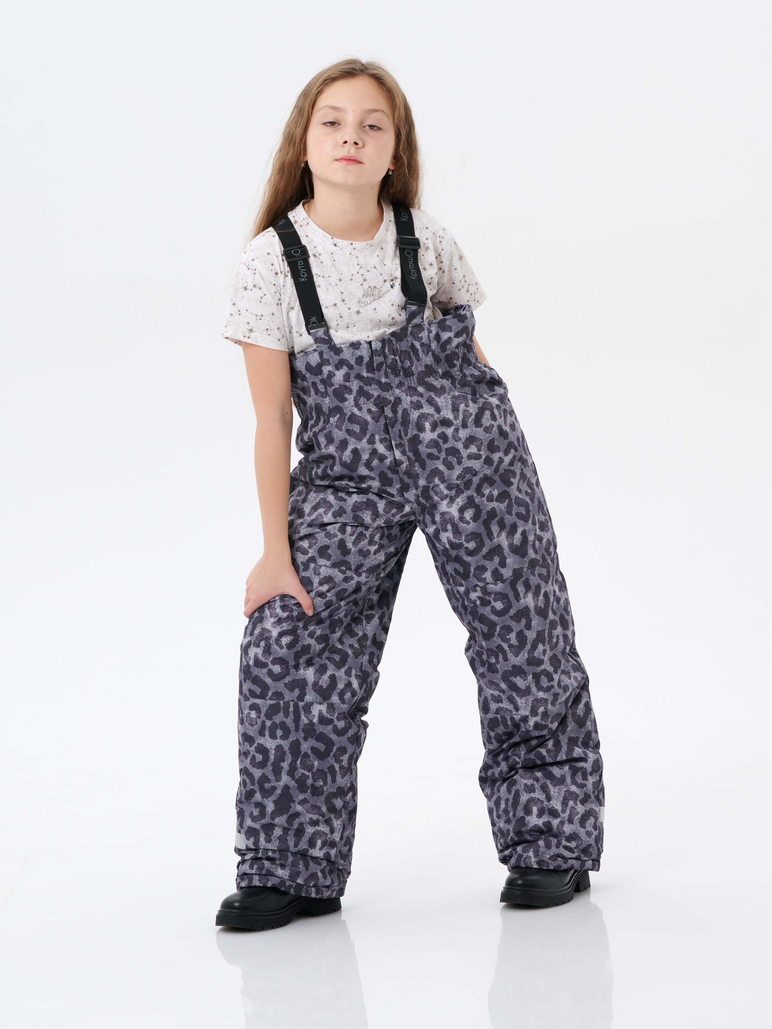 Брюки утепленные КрутышОк Т-067 серый леопард - фото 7