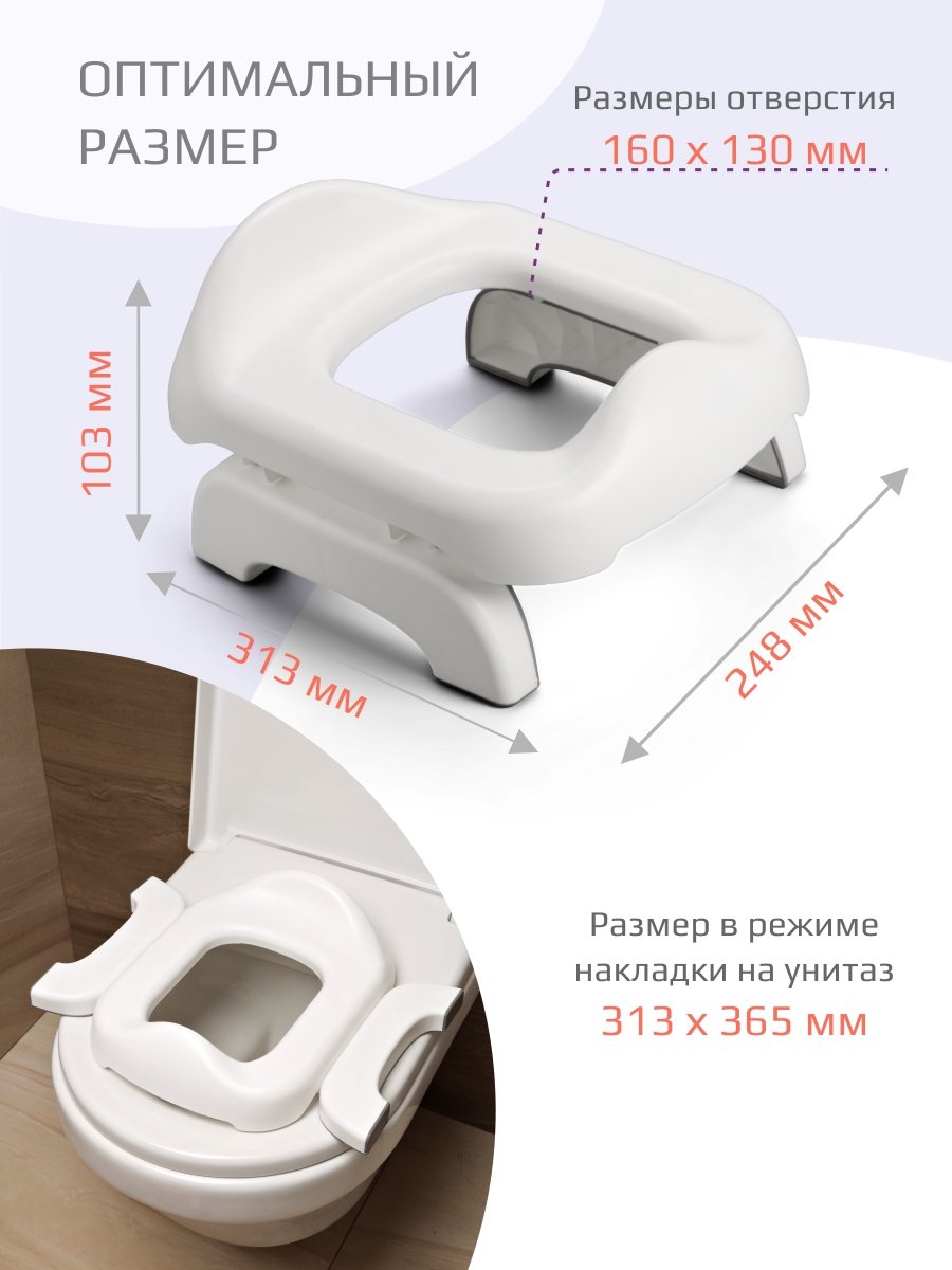Накладка на унитаз KidWick Square Дорожный белый - фото 5