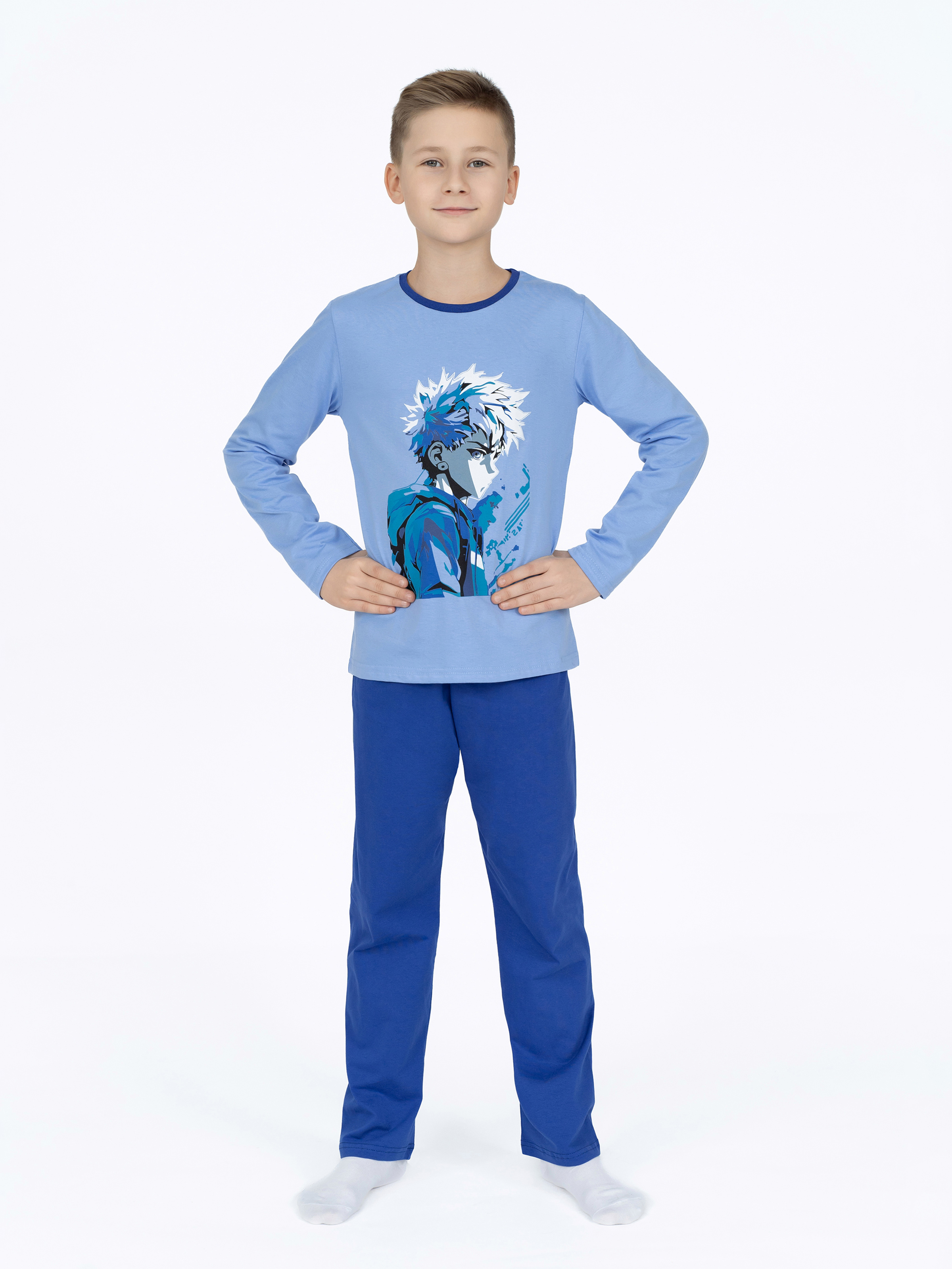 Пижама Утенок ПЖ-1810 т.голубой джип - фото 11