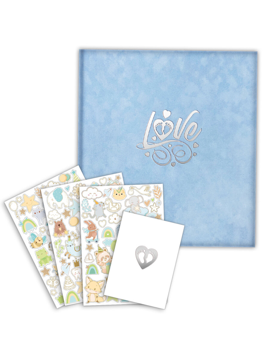 Фотоальбом анкета Brauberg детский семейный для новорожденных с наклейками - фото 1