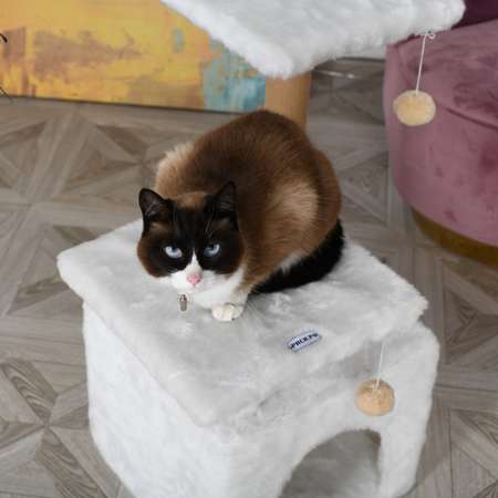Когтеточка для кошек домик БРИСИ Белый