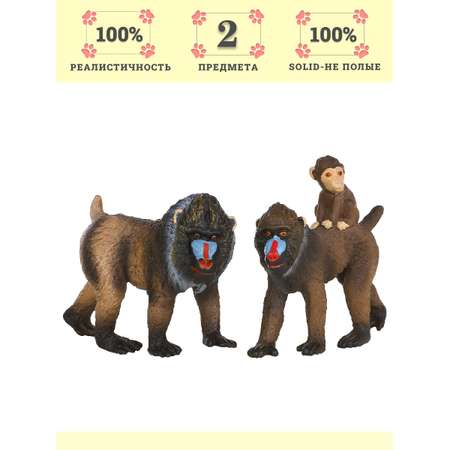 Игровой набор Masai Mara Семья обезьян мандрил
