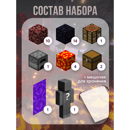 Конструктор BAZUMI Minecraft майнкрафт портал в ад lego 32 дет.