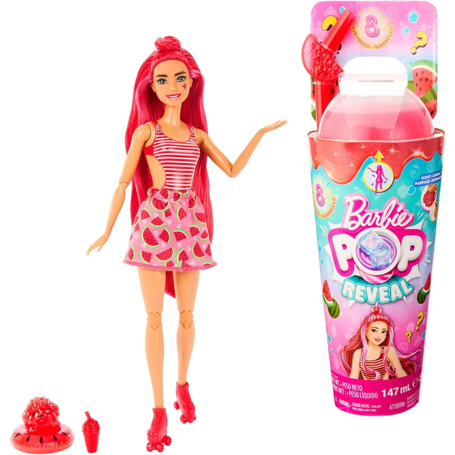 Кукла модельная Barbie Сочные фрукты Арбуз HNW43 - фото 1