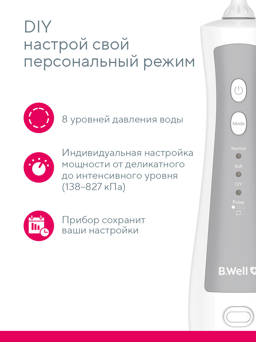 Ирригатор B.Well импульсный 4 реж. - фото 5