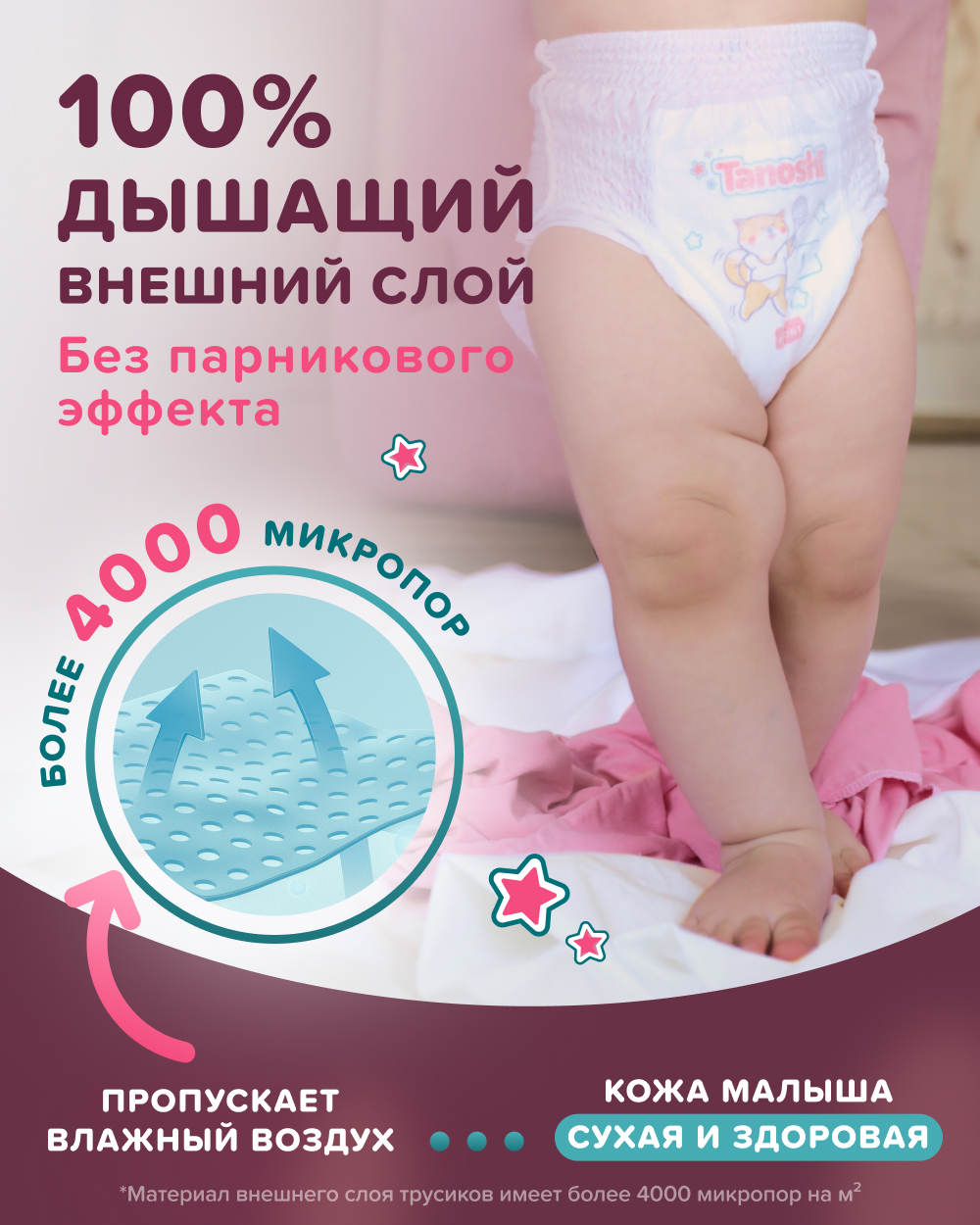 Трусики Tanoshi ультратонкие M (6-11 кг) 56 шт. - фото 6