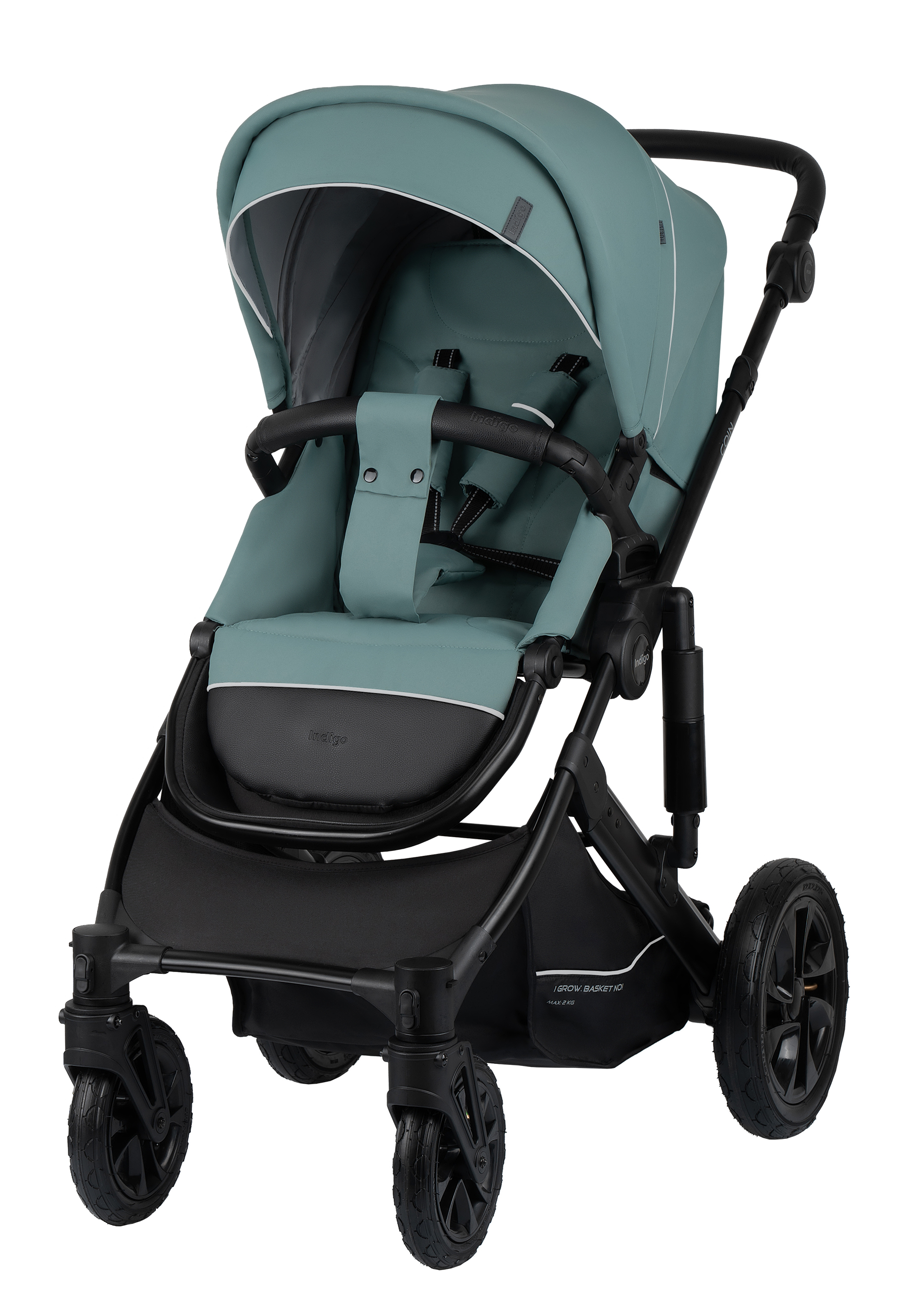 Коляска 2в1 Indigo Coin зеленый - фото 2