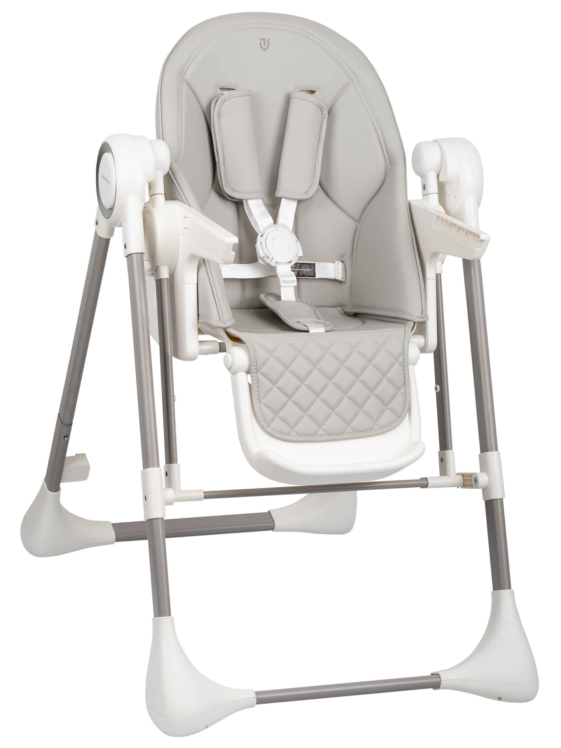 Стульчик для кормления JOVOLA Muza с функцией электрокачели серый - фото 5